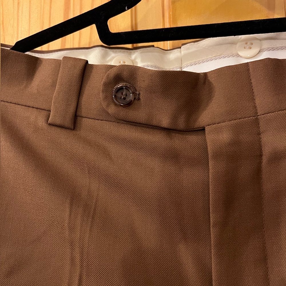 brown tailored slacks